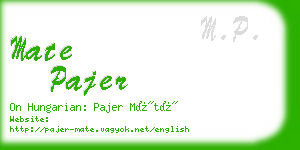 mate pajer business card